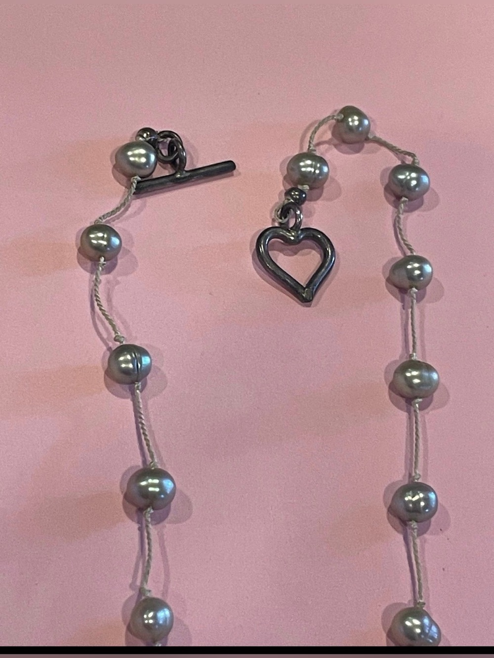 Vintage Knotted Pearl Sterling Silver Heart Clasp #7789